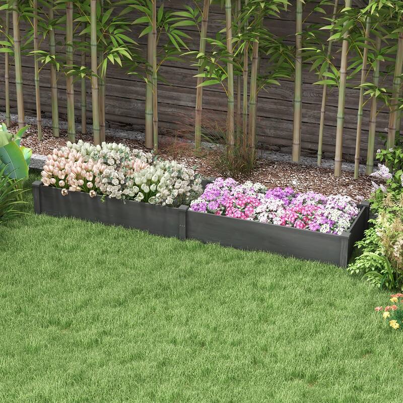 Elevated Planter Wooden Raised Garden Bed Kit with 2 Boxes