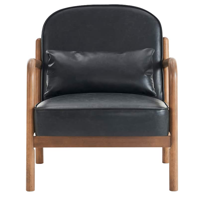Mid-Century Modern Upholstered & Solid Wood Accent Chair