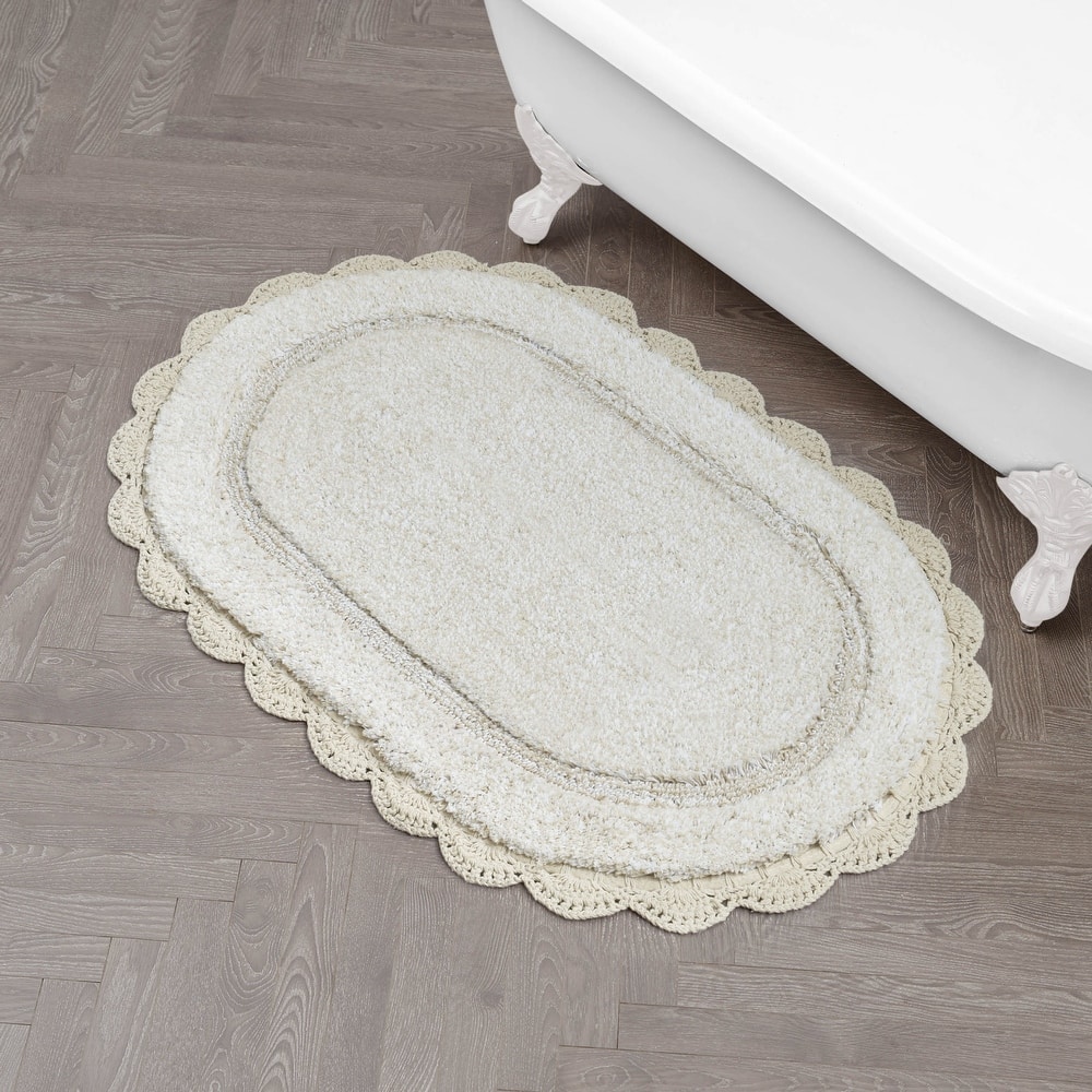 Laura Ashley Eloise Crochet Border Bath Mat