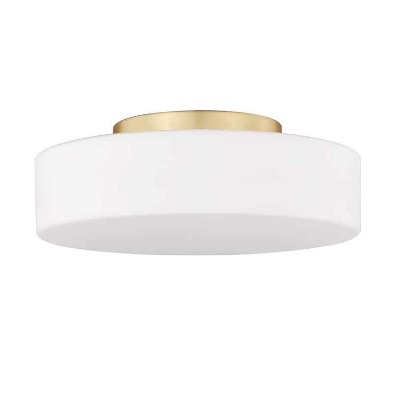 Golden Lighting 3136-FM OP Toli 12" Wide LED Semi-Flush Drum Ceiling - Brushed Champagne Bronze