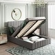 preview thumbnail 1 of 10, Full Size Upholstered Platform Bed with a Hydraulic Storage System, Gray Gray