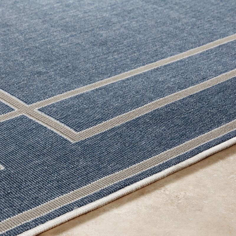 Livabliss Odette Greek Key Border Indoor/ Outdoor Area Rug