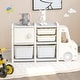 preview thumbnail 2 of 19, Toddler Truck Storage Organizer with Plastic Bins, Drawers and Cabinet - 43.5" x 13" x 26" (L x W x H)
