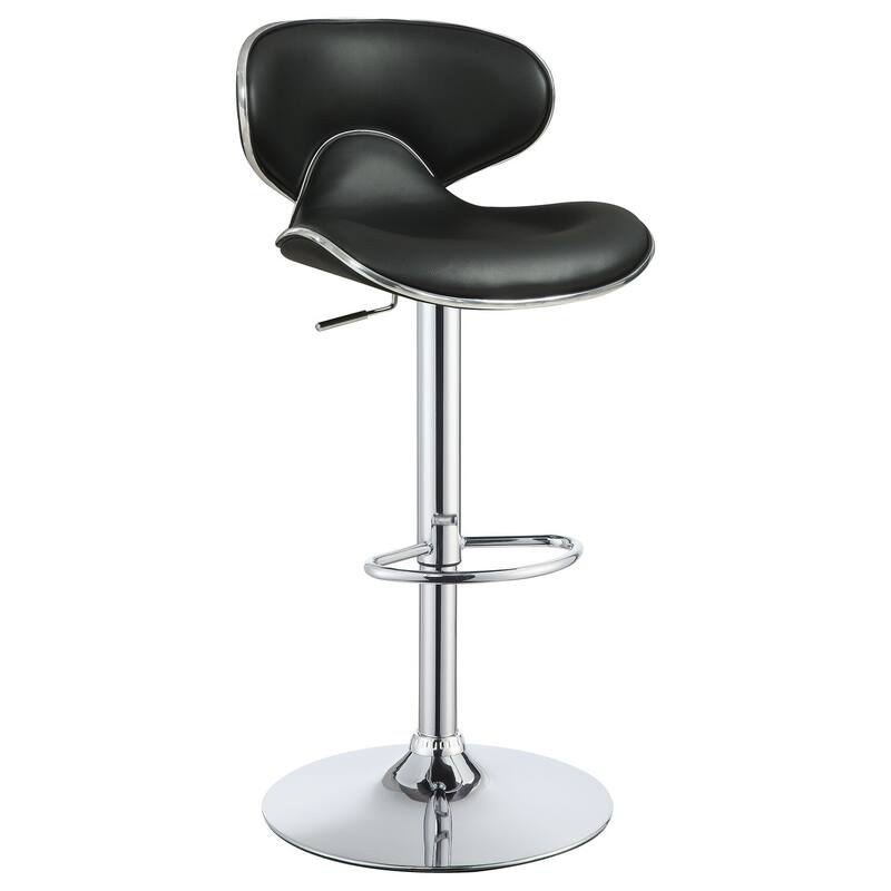 Adjustable Bar Stools Set of 2 with Modern Swivel Design, Black Chrome Finish and Height Adjustable Comfort Seating
