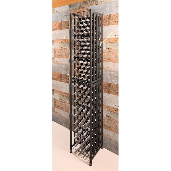 VintageView CC-BIN-T-K Case and Crate 96 Bottle Capacity 7 Foot Tall Free Standing Wine Bin - Satin Black