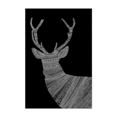 Stag Black Illustrations Animals Deer Patterns Art Print/Poster - Bed ...
