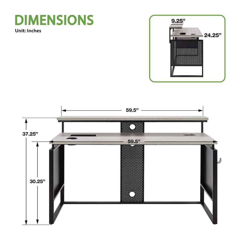 ACE 60" Desk with Hutch Shelf