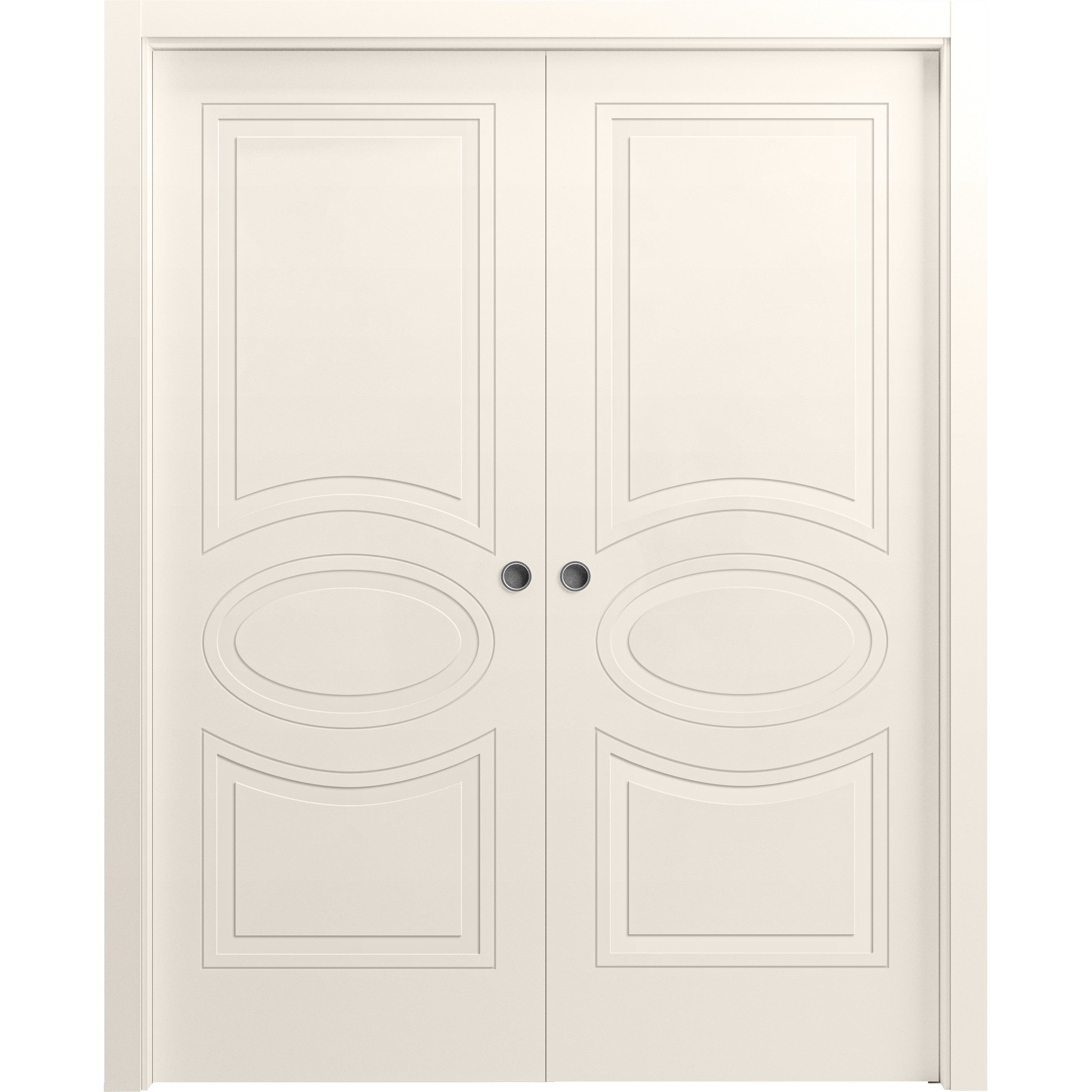 SARTODOORS Mela 7001 Painted Creamy Wood Double Sliding Pocket Doors