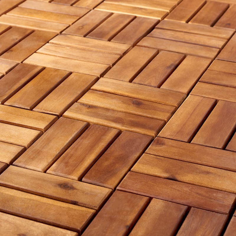 SAFAVIEH Outdoor Silve Wooden Floor Tile (10 Pack) - 12" W x 12" D x 1" H - 12Wx12Dx1H