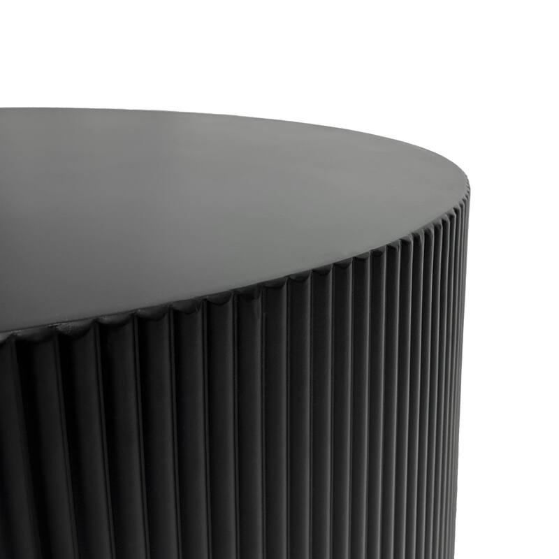 35.83" Stylish and Minimalist Wave Stripe Coffee Table, Modern Round Coffee Table for Living Room, Bedroom