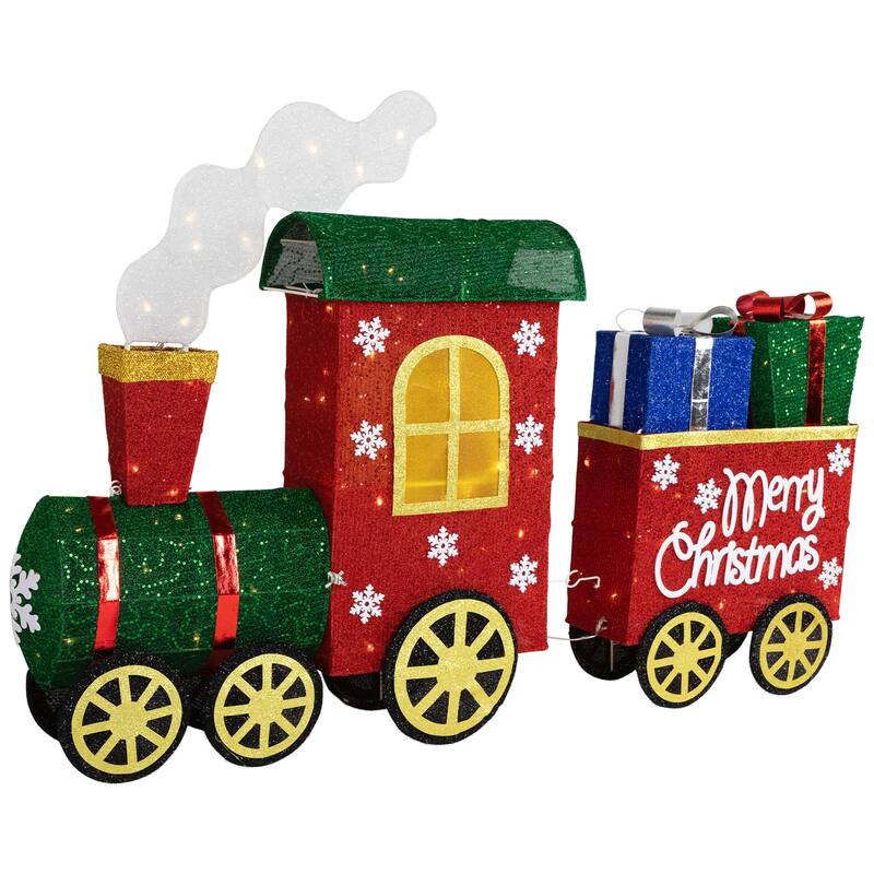 Lighted Train with Presents Outdoor Yard Decoration - 48" - Red - Warm White LED - 48