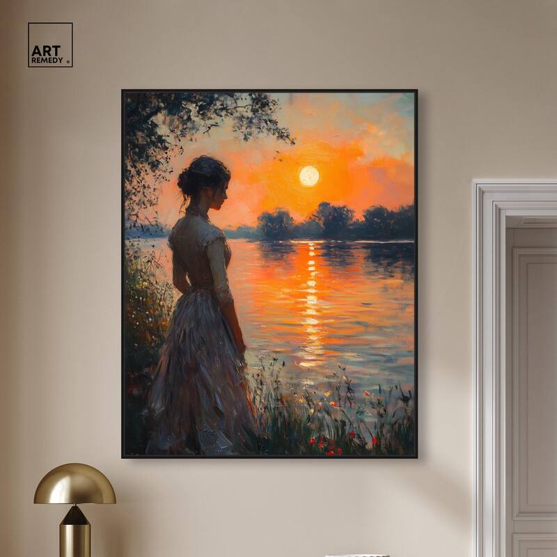 Sunset Pond Canvas by Art Remedy