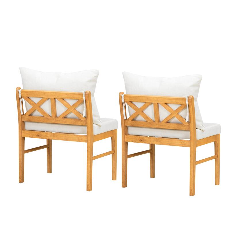 Farmhouse Modern Dining Chairs Set of 2, with Tapered Solid Wood Legs