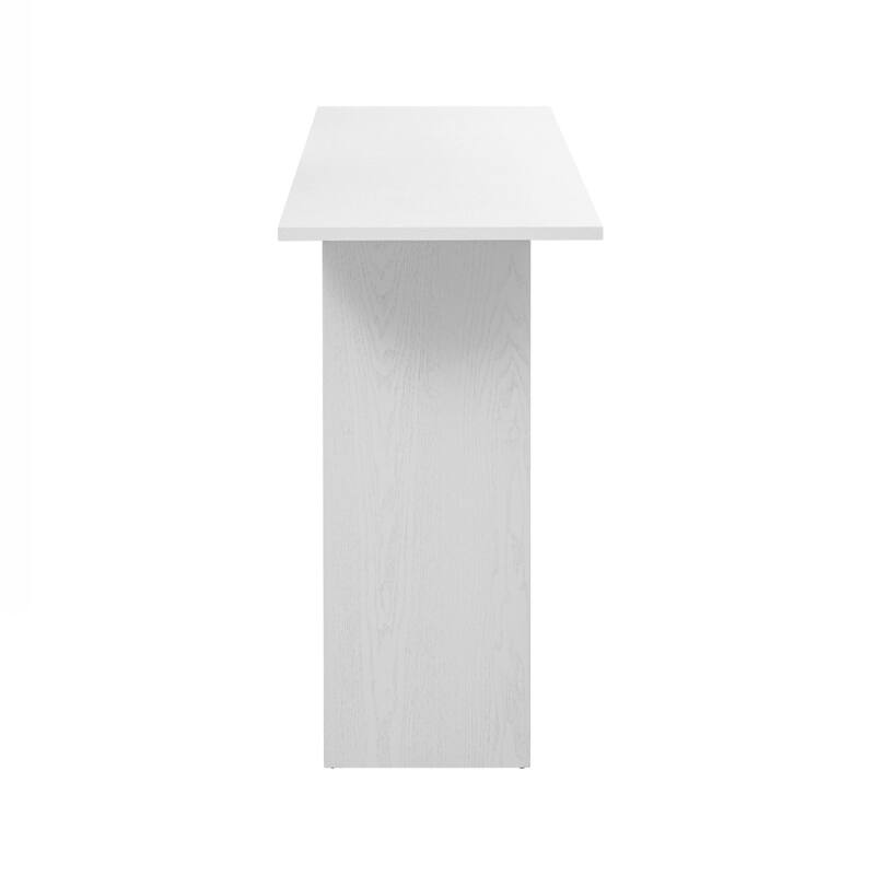 Modern and Curved Design Ash Veneer Console Table with Shelf,Suitable for Entryway,Hallway Living Room,Foyer