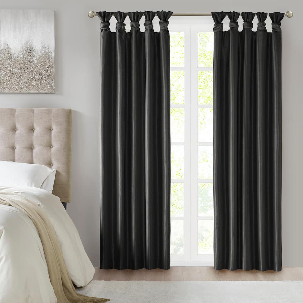 Twist Tab Total Blackout Window Curtain Panel Black Blackout