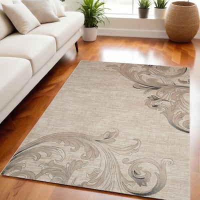 Power Loomed Non Skid Stain Resistant Area Rug - 87' X '63' X '0.5