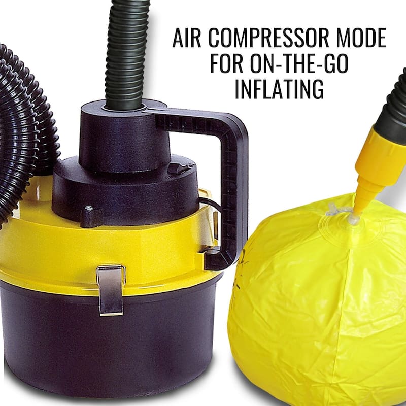 Koolatron 12V Portable Wet/Dry Canister Vacuum and Inflator w/ 4 Nozzles