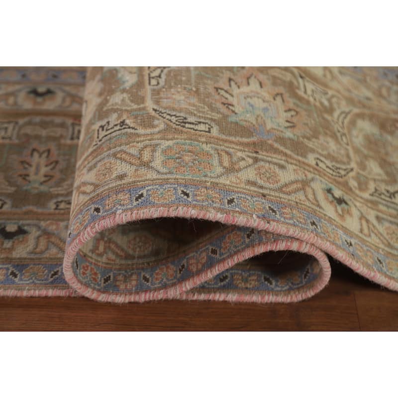 Hand Knotted Oriental 100% Wool Carpet Traditional Floral Oranges & Rust Mashad Area Rug - 12' 9'' X 9' 3''