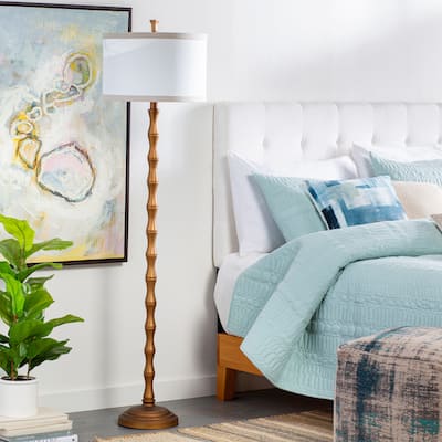 Laine Gilded Bamboo Floor Lamp - 67"H x 17"W x 17"D