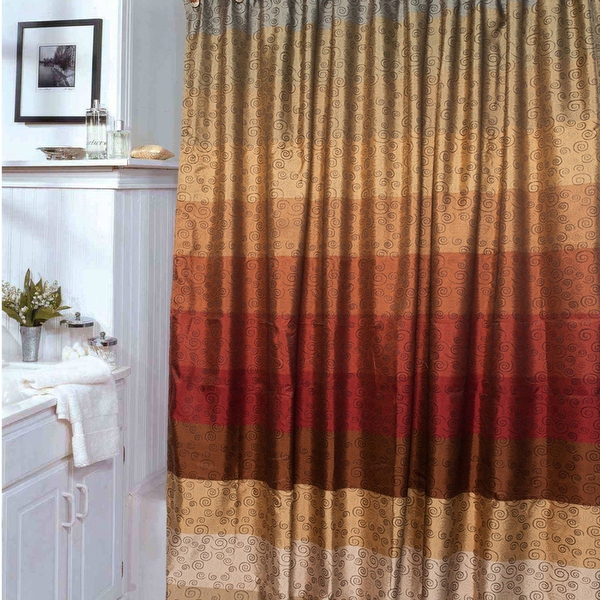 Orange fabric shop shower curtain