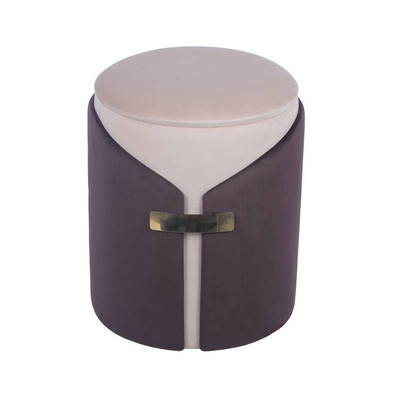 Two-Toned Ottoman with Storage or Vanity Stool