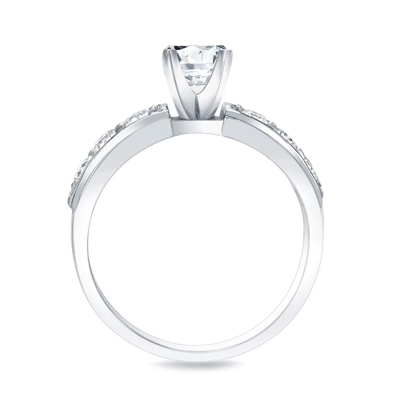 Auriya 14k Gold Classic Round Diamond Engagement Ring 1ct TW