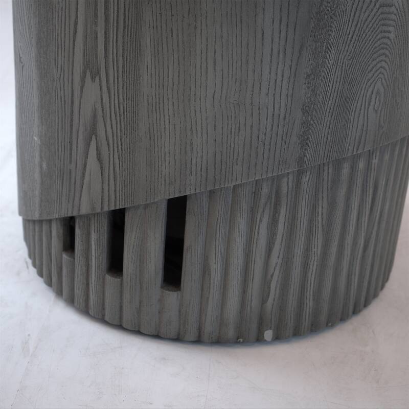 20 in. W x 20 in. D x 26 in. H Round Gas Burning Outdoor Fire Pit in Antique Dark Grey