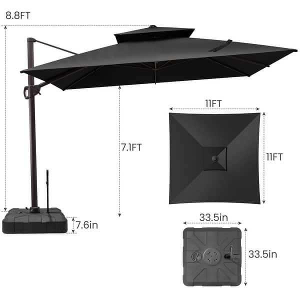 best double-sided patio umbrella Patiojoy 15FT Market Large Crank Handle Vented Outdoor Twin this umbrella is built Color:CHARCOAL YGroup_p-cr-umbela-014 Dytona Steel Base for