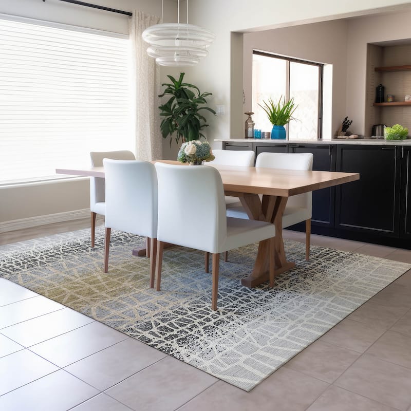 Machine Washable Indoor/ Outdoor Boho Global Chantille Rug