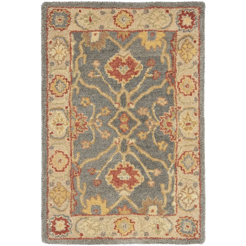 SAFAVIEH Handmade Antiquity Anett Traditional Oriental Wool Rug - 2' x 3' - Blue/Ivory