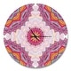 preview thumbnail 2 of 8, Designart 'Ethnical Pink Floral Mandala' Oversized Contemporary Wall CLock