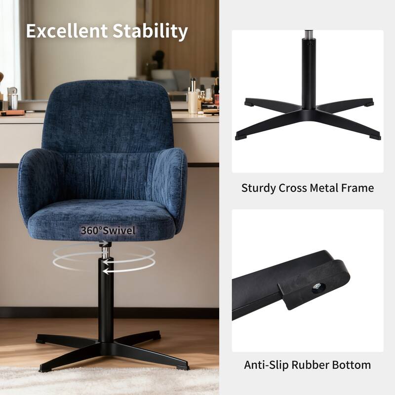 Modern 360° Swivel Upholstered Multi-Use Chair for Office or Dining