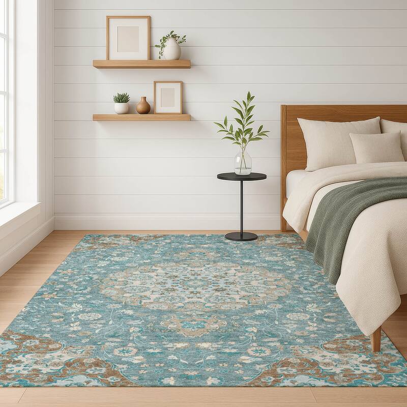 Machine Washable Indoor/ Outdoor Global Eckley Chantille Rug