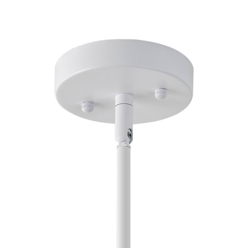 Boho Woven Rope Pendant Light Matte White and Beige 4 Light Ceiling Lamp for Dining Room or Kitchen Island