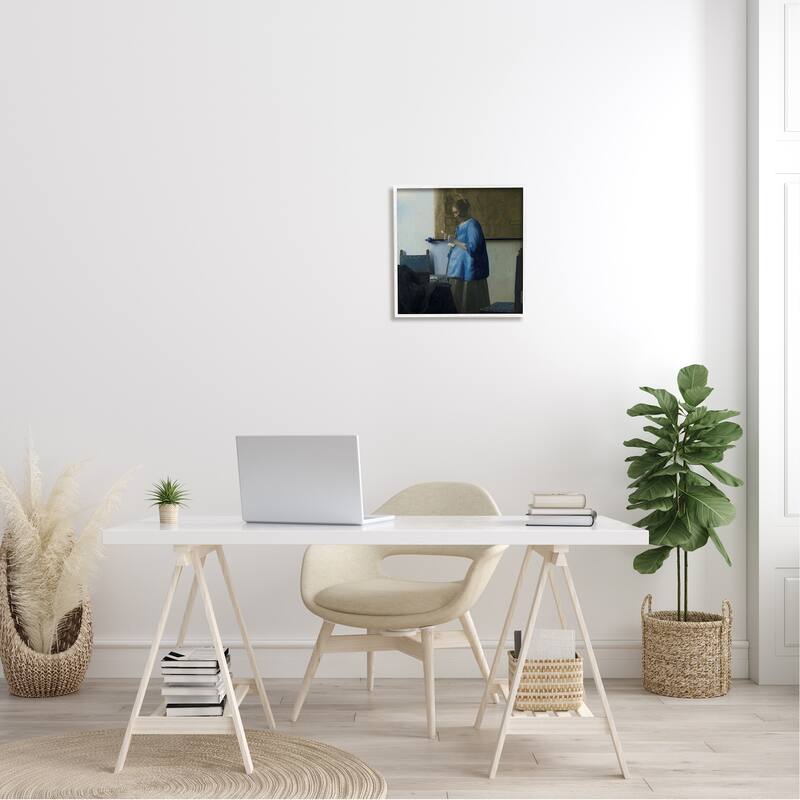 Stupell Woman Reading a Letter Johannes Vermeer Classical Painting Framed Wall Art, Design by one1000paintings