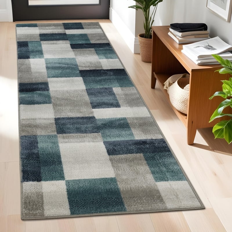 Superior Clifton Geometric Modern Indoor Area Rug - 2' 7" x 8' - Grey