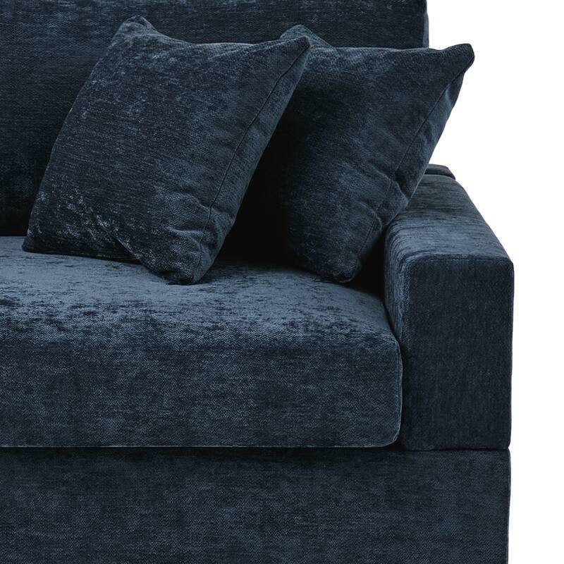 Chenille Upholstered Armless Accent Chair With Plush Cushion