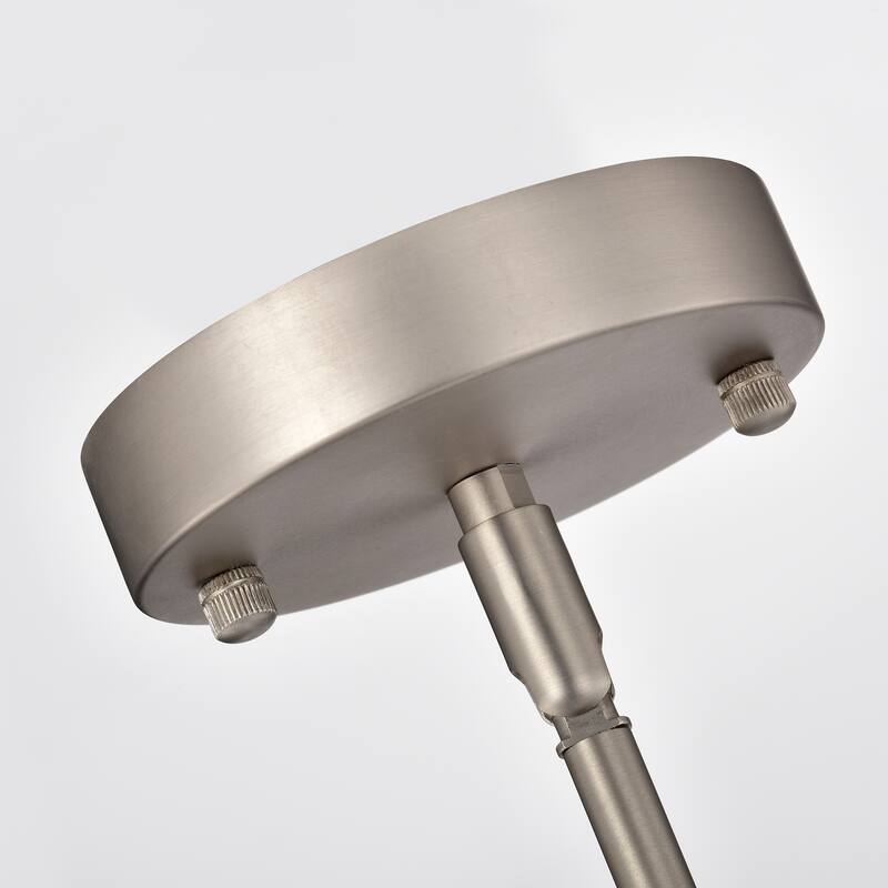 Pendant Light Matte Satin Nickel 1-Light Metal & Cylinder Glass Shade