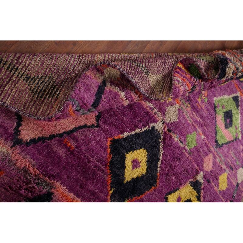 Plush Moroccan Area Rug Handmade Oriental Wool Carpet - 6'2" x 9'10"