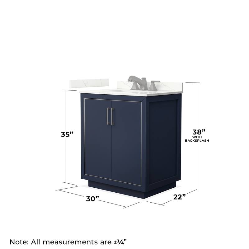 Wyndham Collection WCF111130S-QTZ-US3M24 Icon 30" Free Standing Single