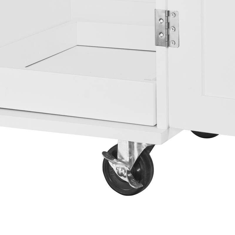 Kitchen Island with 2 Slide-Out Shelf and Internal Storage Rack