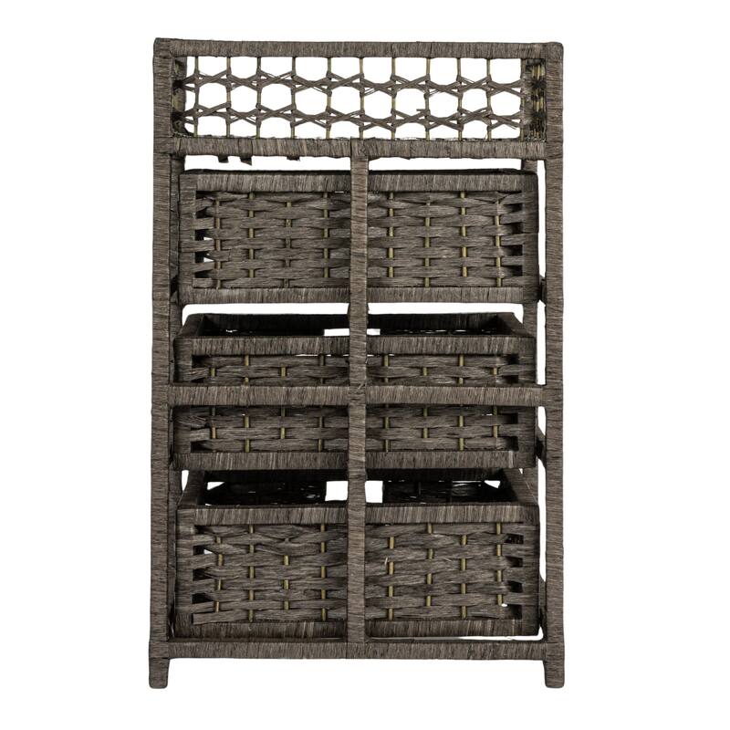 Household Essentials Woven 3 Drawer Chest with Cutout Handles