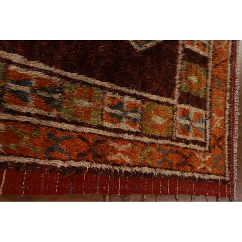 Hand Knotted Oriental 100% Wool Carpet Modern Tribal Red Moroccan Area Rug - 10' 0'' X 6' 9''