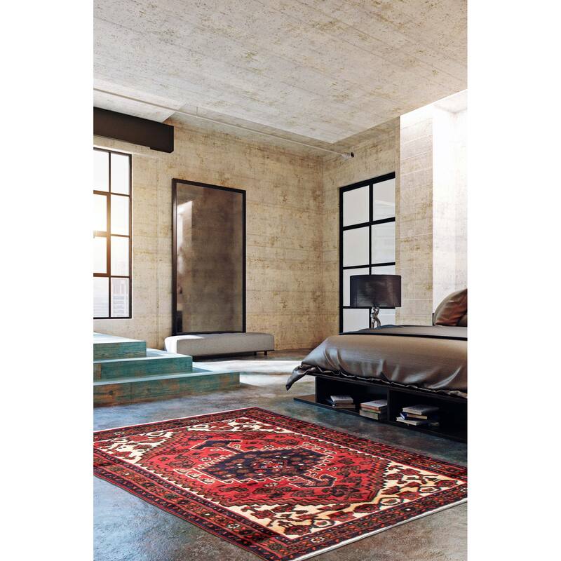 ECARPETGALLERY Hand-knotted Andelz Red Wool Rug - 3'0 x 4'4