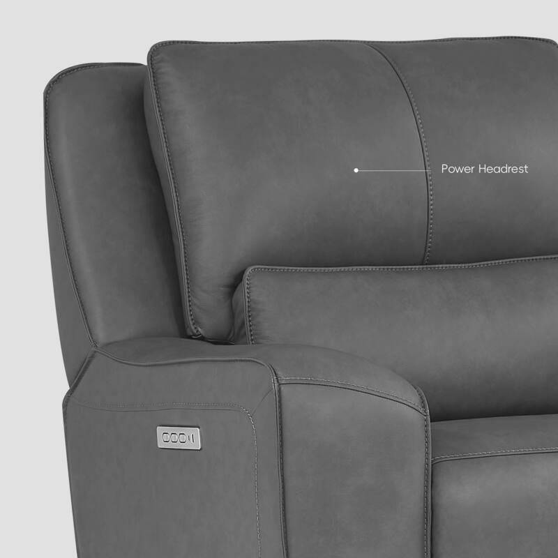 6PCS, 3 power Recliners, Leather Reclining Sectional with Wireless Charge & Pop-Out Cup Holders