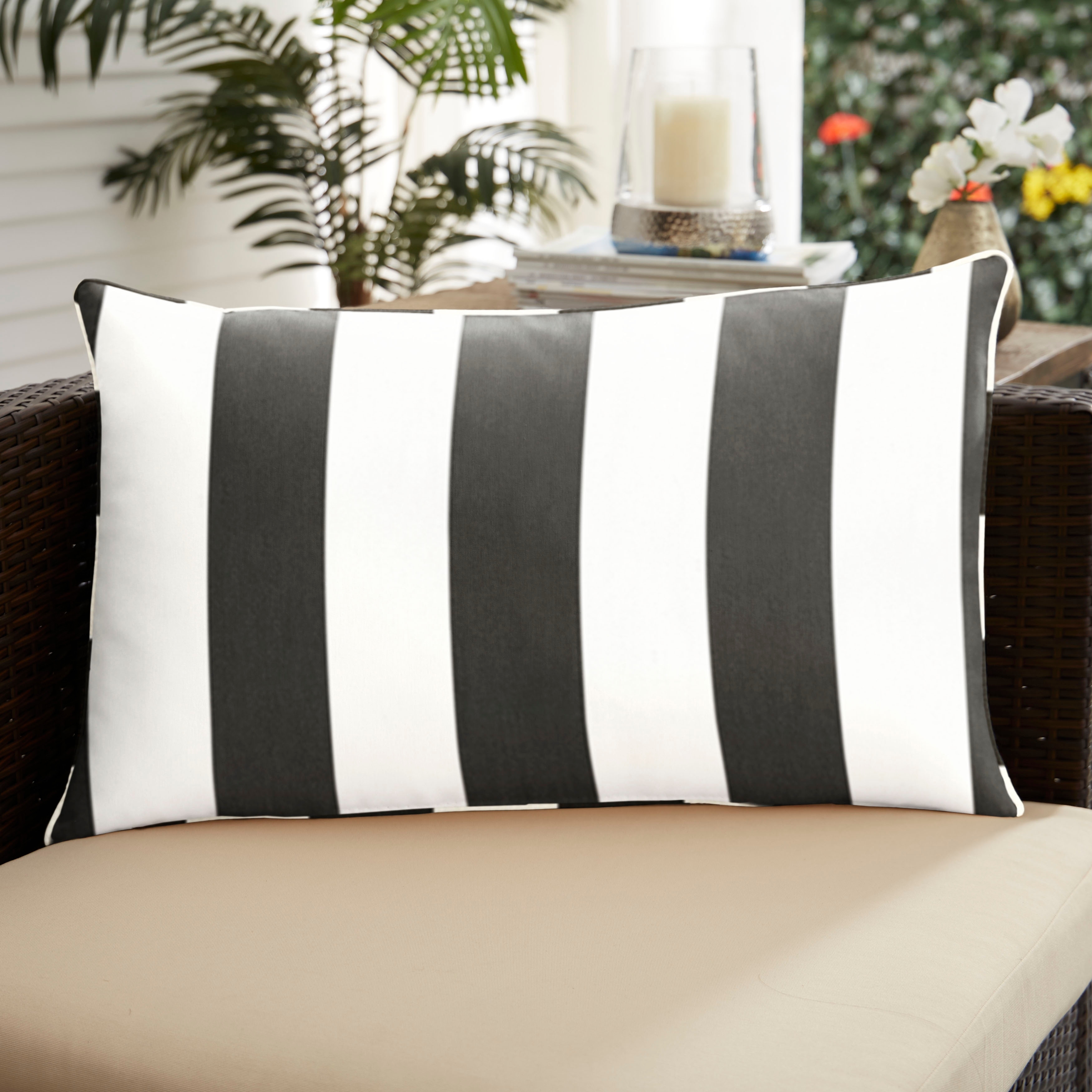 Sunbrella Cabana Classic Indoor/Outdoor 16x26 Corded Pillow (Single) - 16 in x 26 in