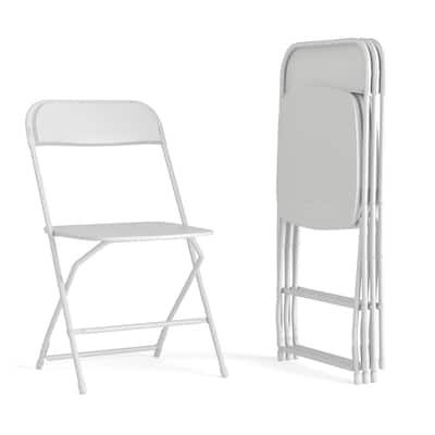 Big and Tall Commercial Folding Chair - Extra Wide 650LB. Capacity - Durable Plastic - 4-Pack