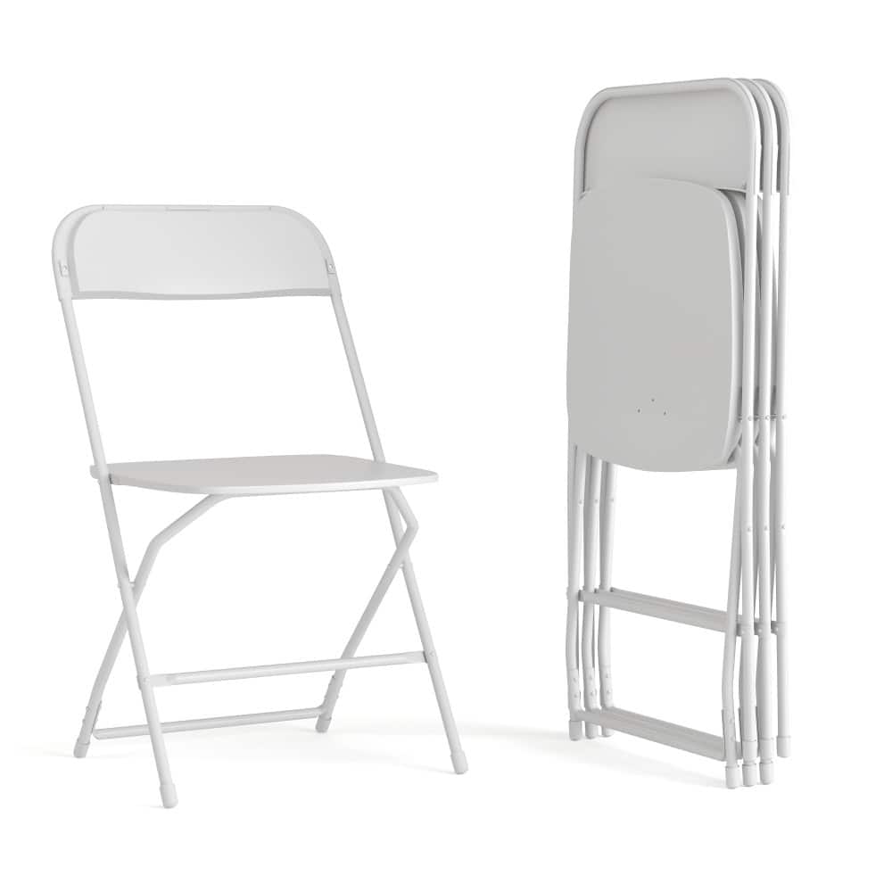 Big and Tall Commercial Folding Chair - Extra Wide 650LB. Capacity - Durable Plastic - 4-Pack