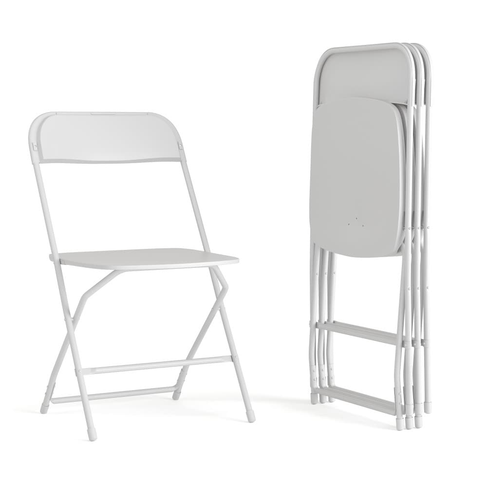 Big and Tall Commercial Folding Chair - Extra Wide 650LB. Capacity - Durable Plastic - 4-Pack