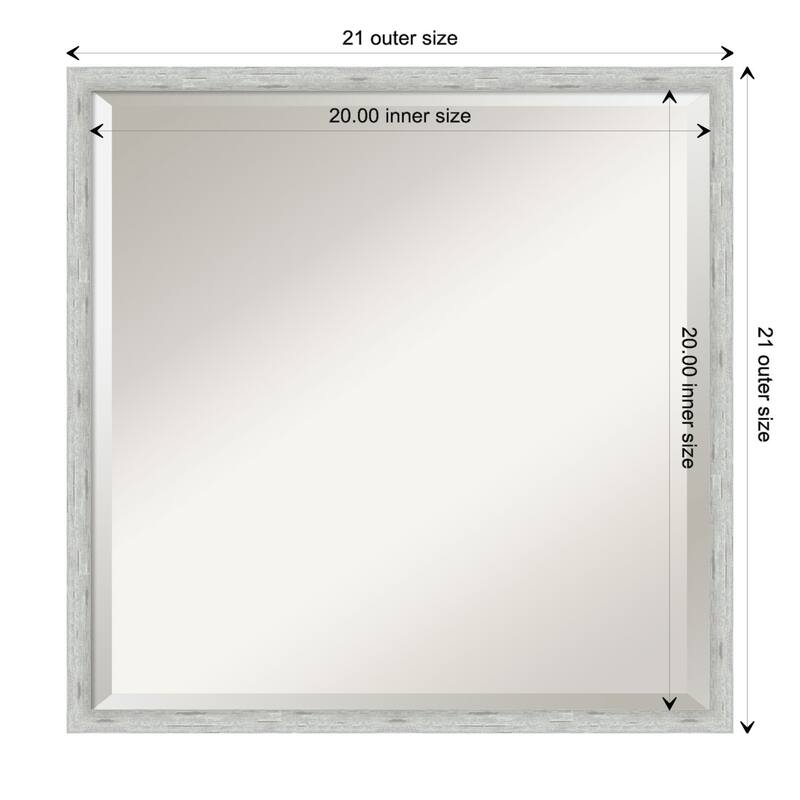 Imprint Beveled Wood Framed Bathroom Vanity Wall Mirror - Imprint Silver - Glass Size 20x20